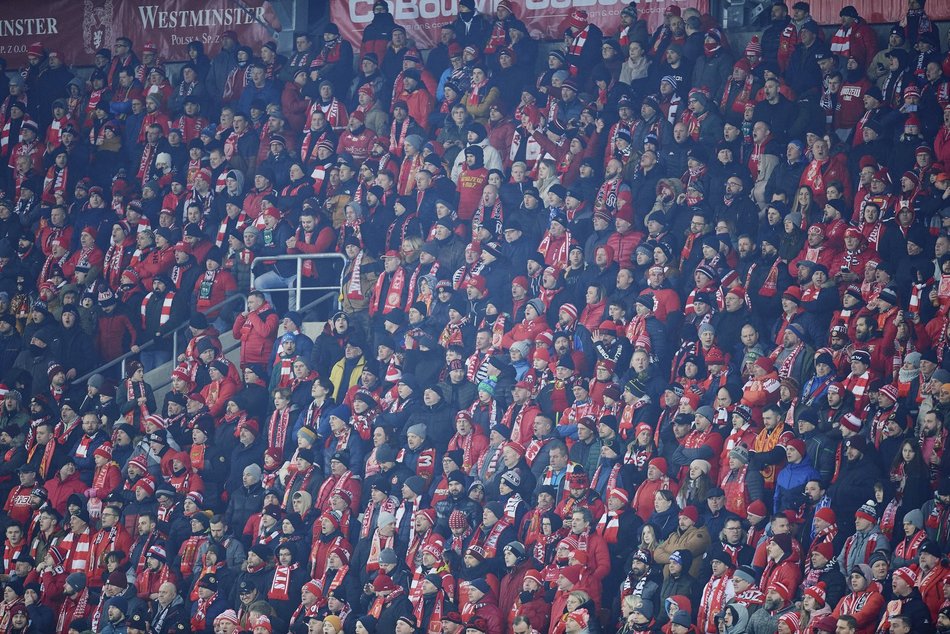 Kibice na meczu Widzewa Łódź - Pogoń Szczecin