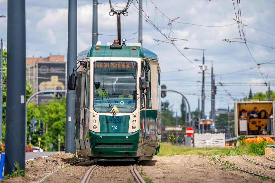 Tramwaj testowy MPK Łódź na Śmigłego-Rydza
