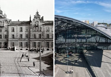 Już po zdjęciach frontu widać, jak bardzo nowy dworzec różni się od starego - fot. Wikipedia/LODZ.PL