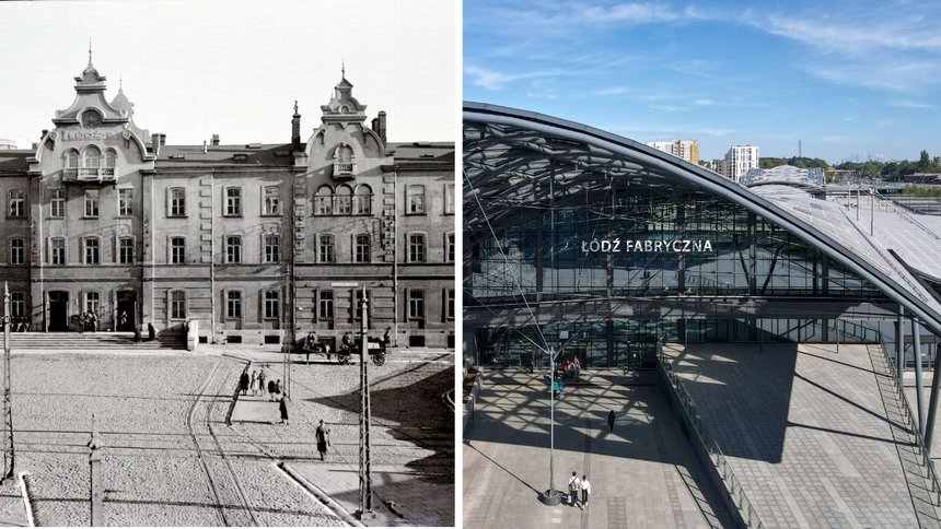 Już po zdjęciach frontu widać, jak bardzo nowy dworzec różni się od starego - fot. Wikipedia/LODZ.PL