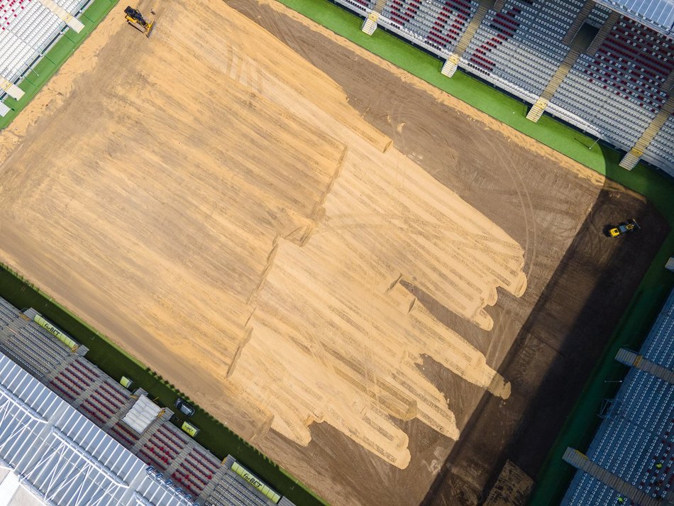 stadion piłkarski z lotu ptaka