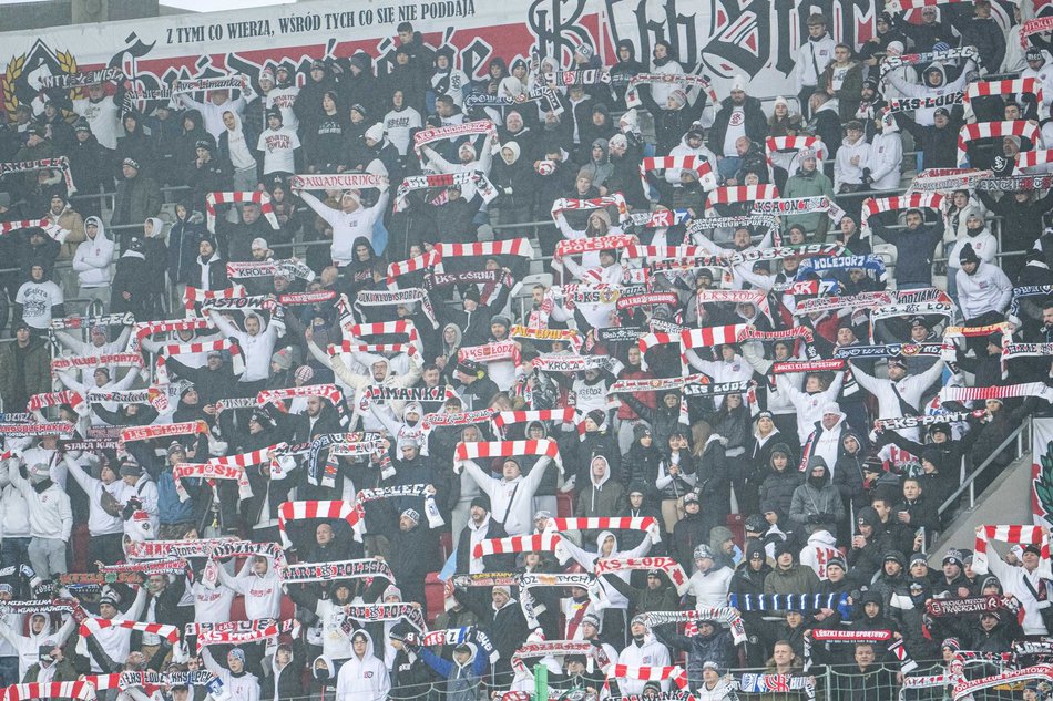 Kibice na meczu ŁKS Łódź - Ruch Chorzów