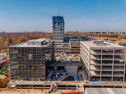 Łódź. Wielka budowa przy CKD z lotu ptaka. Powstaje nowy gmach Uniwersytetu Medycznego