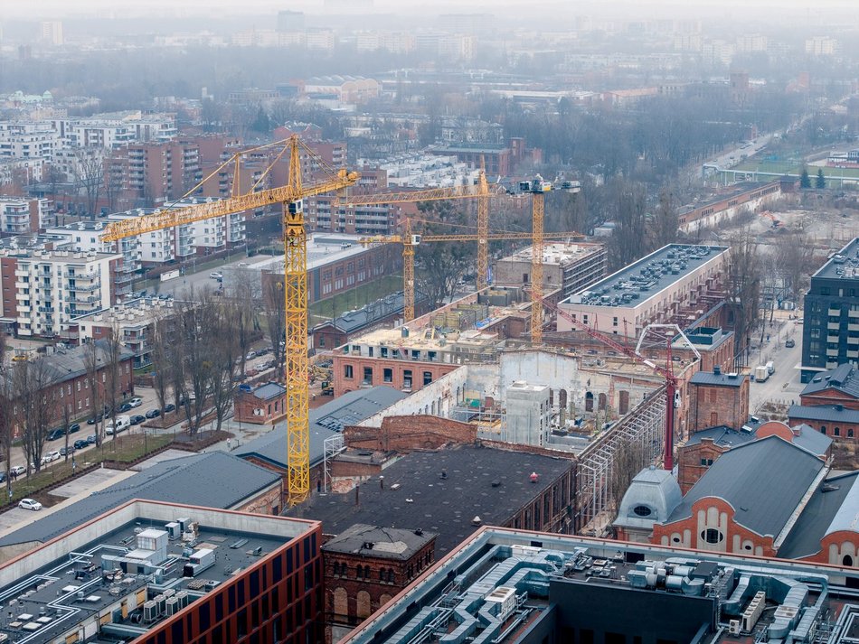 Łódź. Fuzja Łódź. Trwa wielka budowa 170 loftów w dawnej drukarni i 160 nowych mieszkań