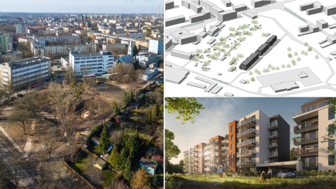 Smugowa w Łodzi - wyburzony instytut psychologii UŁ, osiedle Blask - wizualizacja, działka lex deweloper