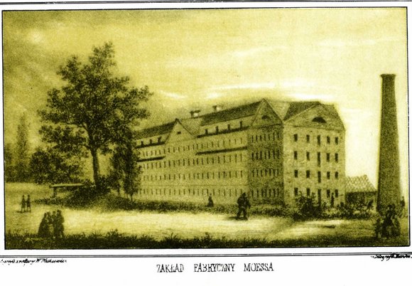 Najważniejszy zakład w Łodzi pod koniec lat 20. XIX w. – fabryka Ludwika Geyera na litografii W. Walkiewicza