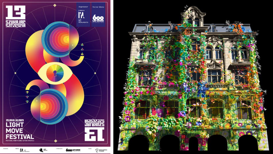 [Translate to Ukraiński:] Light Move Festival 2023 - wizualizacja projektu Romera Diseño e Infografia "Fabrykanckie korzenie"