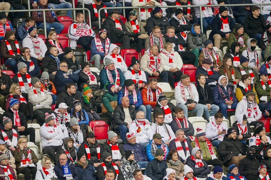 Kibice na meczu ŁKS Łódź - Lech Poznań