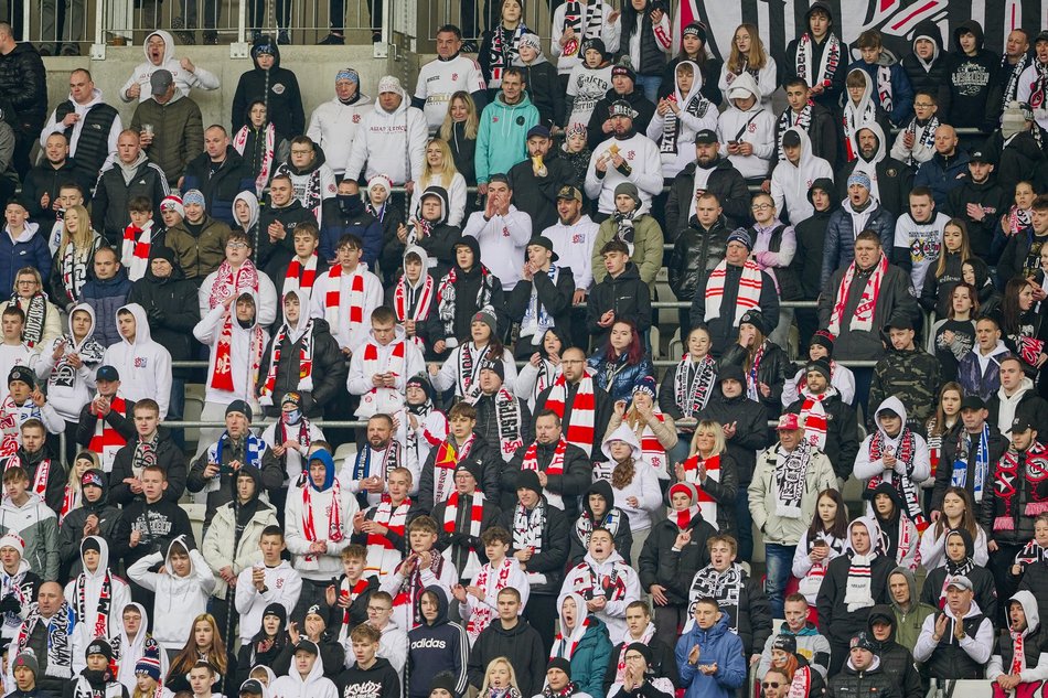 Kibice na meczu ŁKS Łódź - Lech Poznań