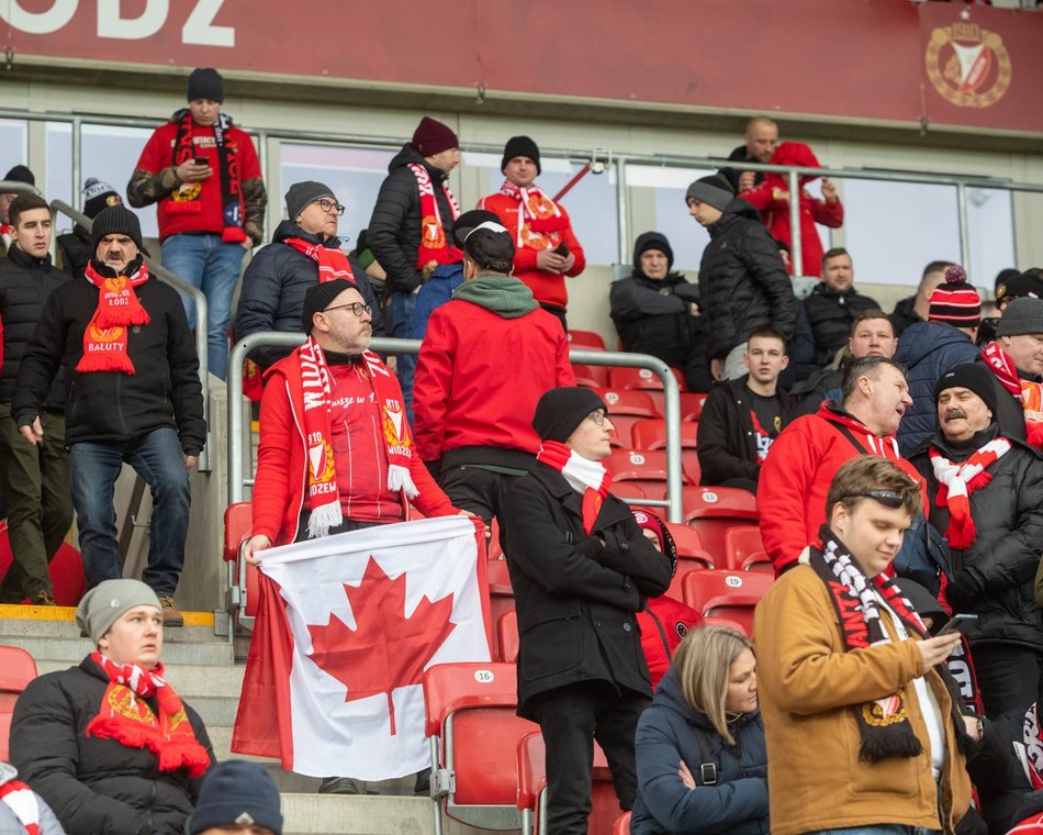 Kibice na meczu Widzew Łódź - Warta Poznań