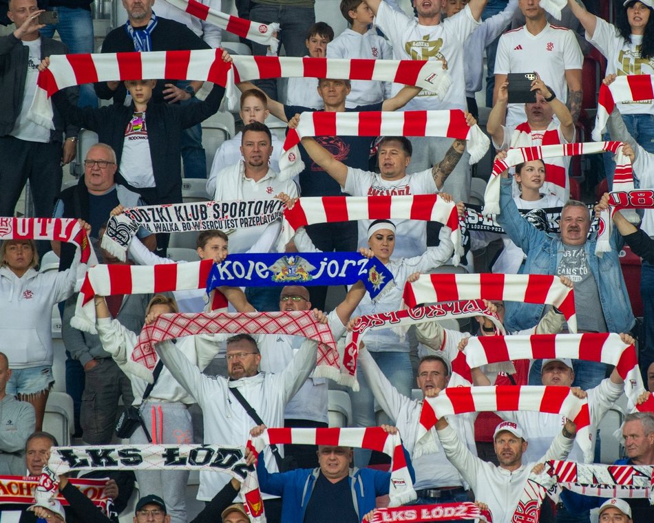 Kibice na meczu ŁKS Łódź z Górnikiem Łęczna