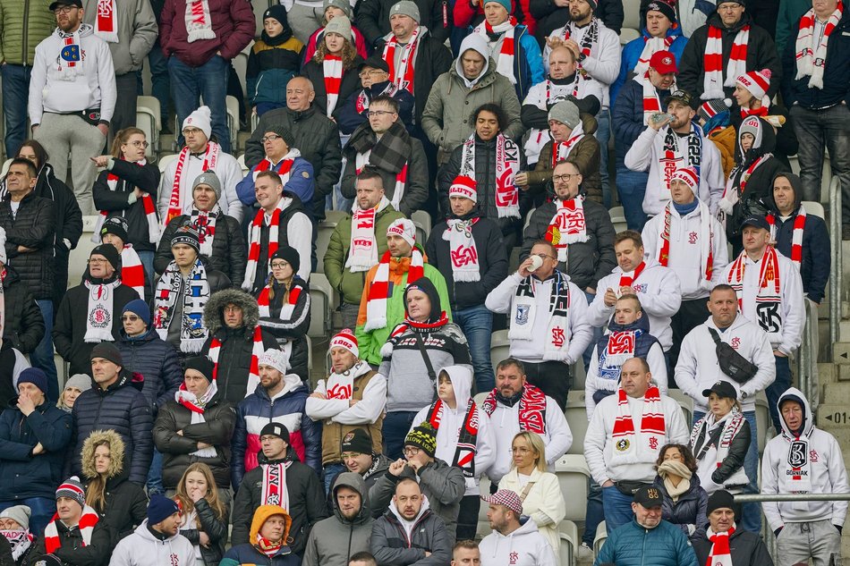 Kibice na meczu ŁKS Łódź - Lech Poznań