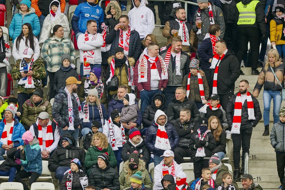 Kibice na meczu ŁKS Łódź - Lech Poznań