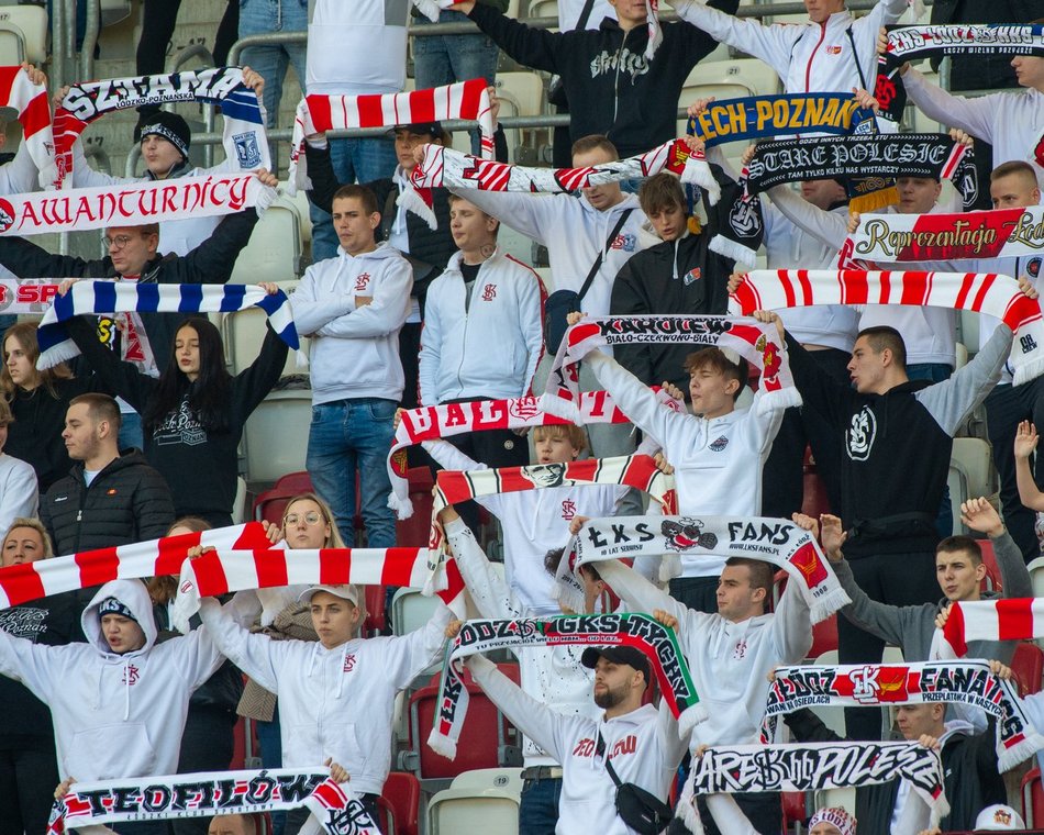 Kibice podczas meczu ŁKS Łódź - Puszcza Niepołomice