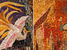Mozaika w wieżowcu Textilimpexu
