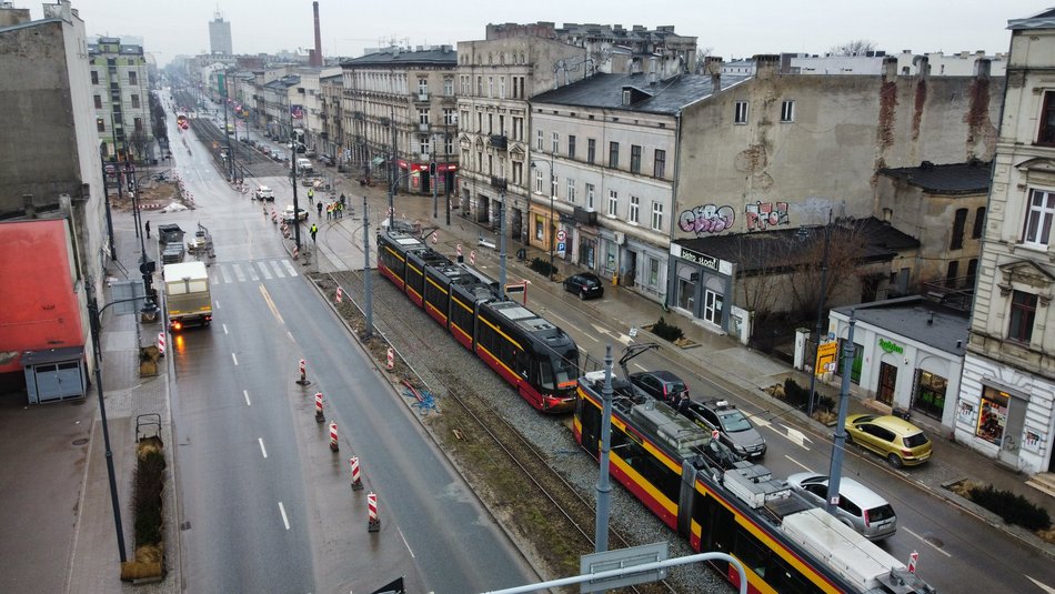 Tramwaj testowy MPK Łódź na ul. Zachodniej