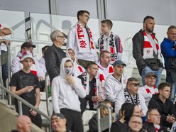 Kibice ŁKS Łódź na meczu z Radomiakiem Radom
