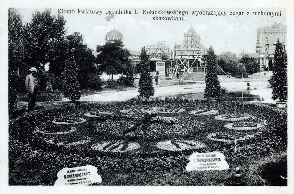 Zegar kwietny w parku Staszica