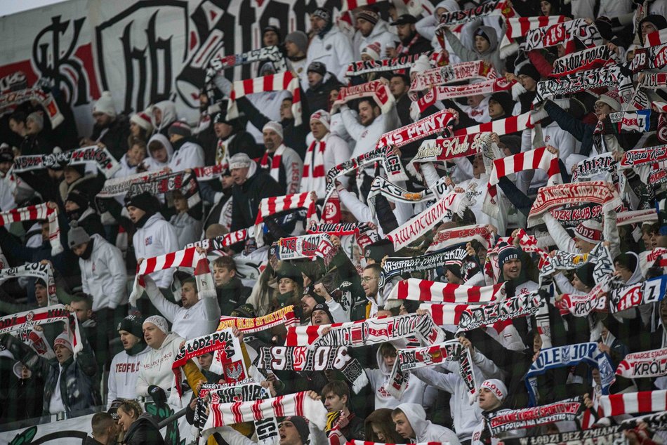 Kibice na meczu ŁKS Łódź - Ruch Chorzów