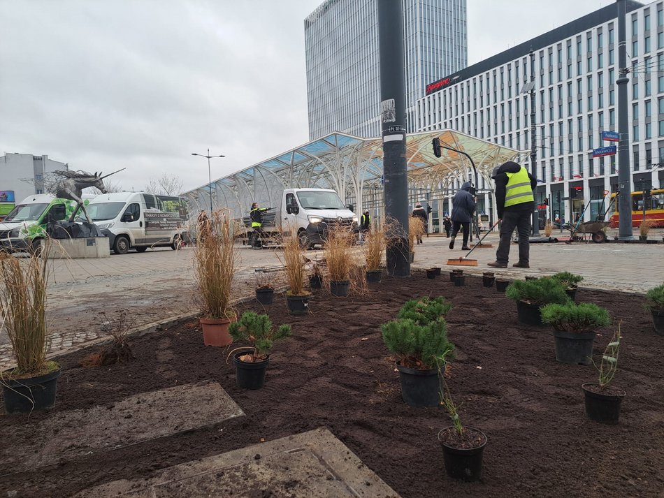 Znika beton przy jednorożcu w centrum Łodzi
