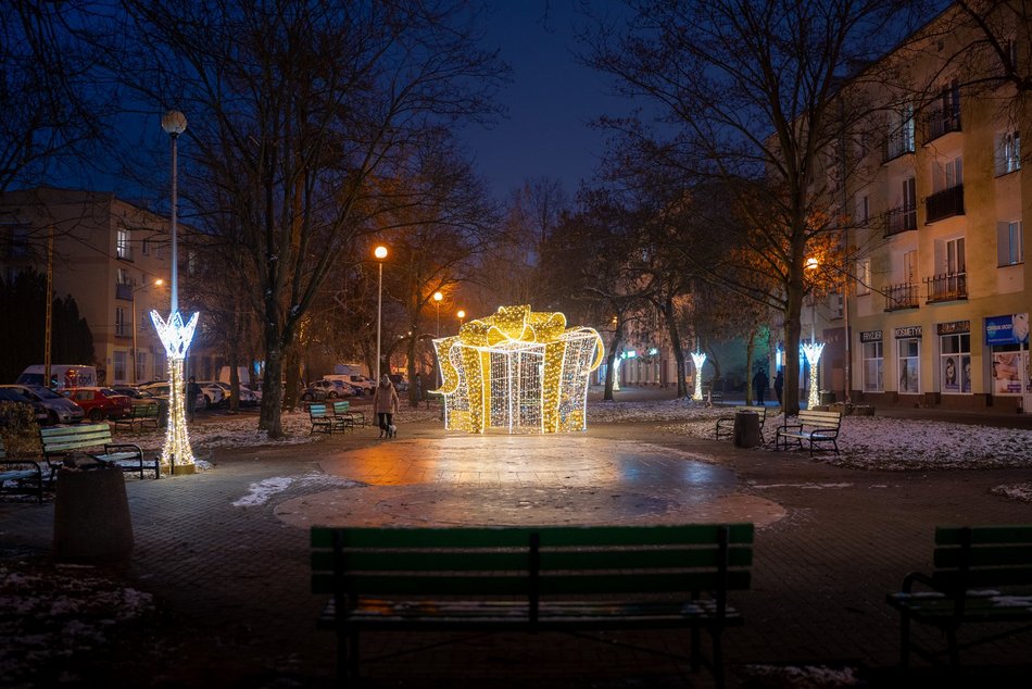 Świąteczna instalacja na Kozinach