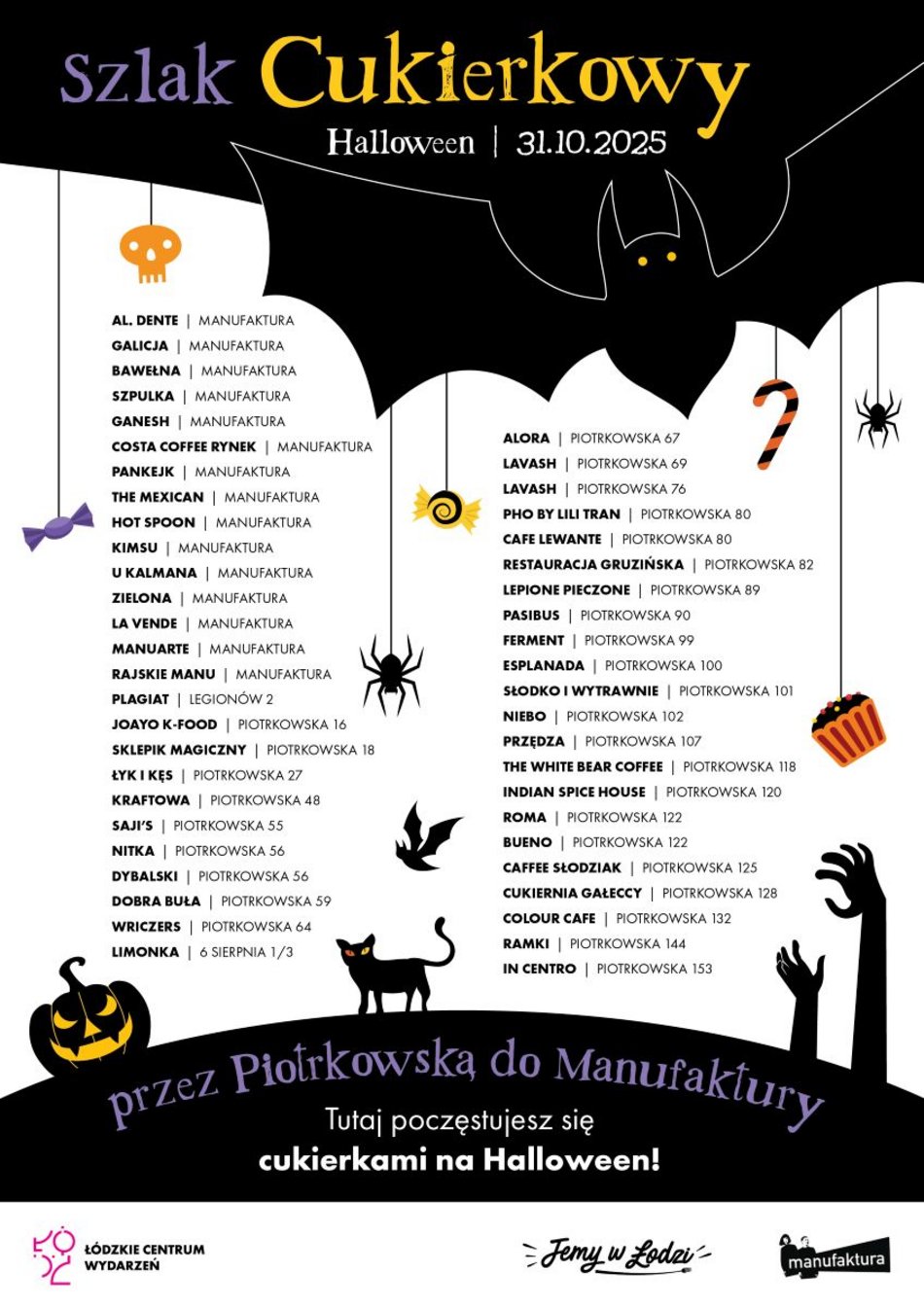 Cukierkowy szlak w centrum Łodzi. Aż 49 restauracji rozda dzieciom cukierki na Halloween