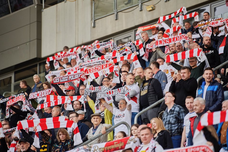 Kibice na meczu ŁKS Łódź - Arka Gdynia