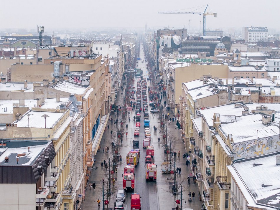 Łódź. WOŚP 2026 w Łodzi. Motoszarża po raz pierwszy opanowała Piotrkowską! [ZDJĘCIA]