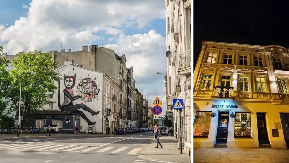 Restauracja Złoty Imbir i mural z kotem - Sienkiewicza 39