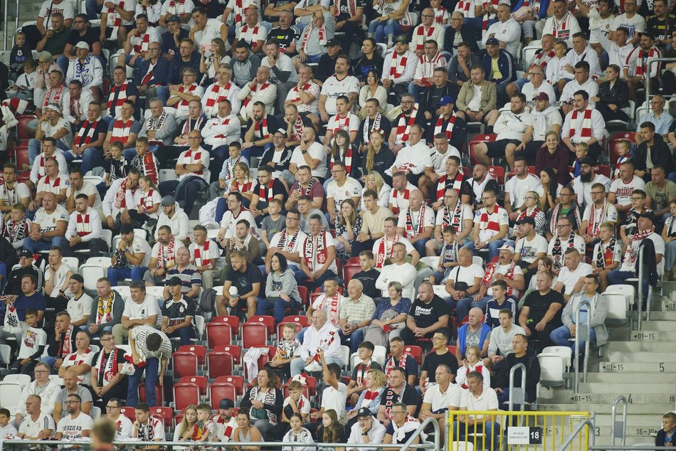 Kibice na meczu ŁKS Łódź - Jagiellonia Białystok