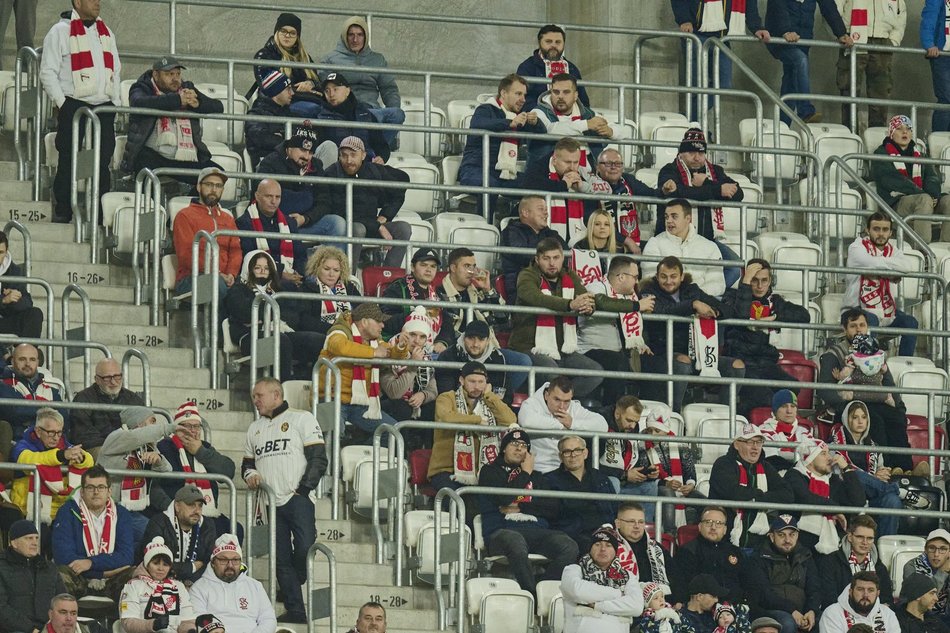 Kibice na meczu ŁKS Łódź - Raków Częstochowa