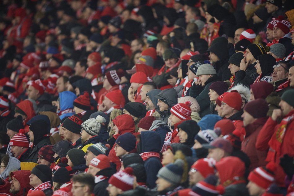 Mecz Widzew Łódź–Śląsk Wrocław, kibice na trybunach, zdjęcia