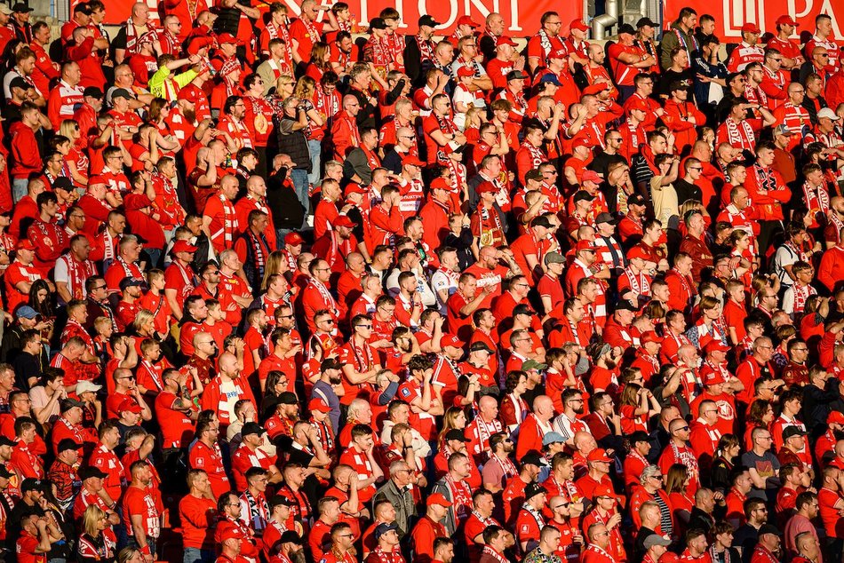 Łódź. Kibice na meczu Widzew Łódź z Motorem Lublin. Odszukaj się w galerii