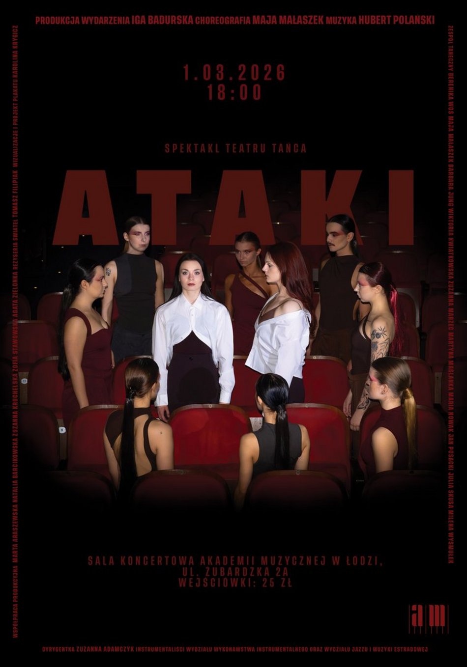 Łódź. Teatr tańca „Ataki” w Akademii Muzycznej im. Grażyny i Kiejstuta Bacewiczów w Łodzi 