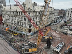 Budowa stacji Łódź Śródmieście przy tunelu pod Łodzią