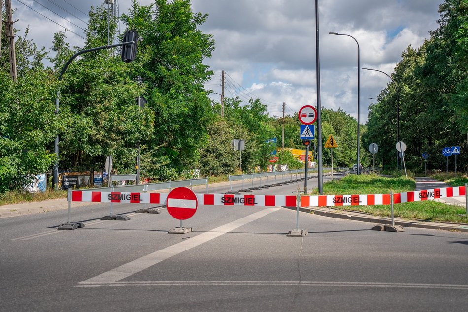 Ulica Szczecińska - remont, wygrodzenia