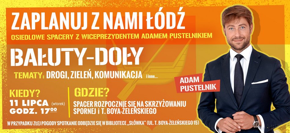 Spotkanie z wiceprezydentem Adamem Pustelnikiem na osiedlu Bałuty-Doły