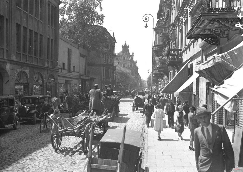 Łódź. Ulica Legionów w Łodzi - rok 1937