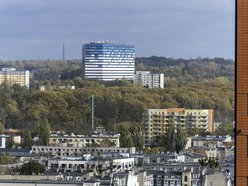 Łódź z lotu ptaka, panorama centrum Łodzi