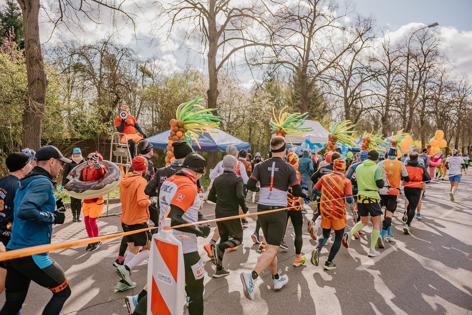 Strefa kibica Aquaparku Fala na DOZ Maraton Łódź 2025. Zobacz, jak łodzianie dopingowali biegaczy!
