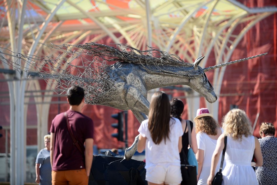 Łódź. Pomnik Jednorożca w Łodzi