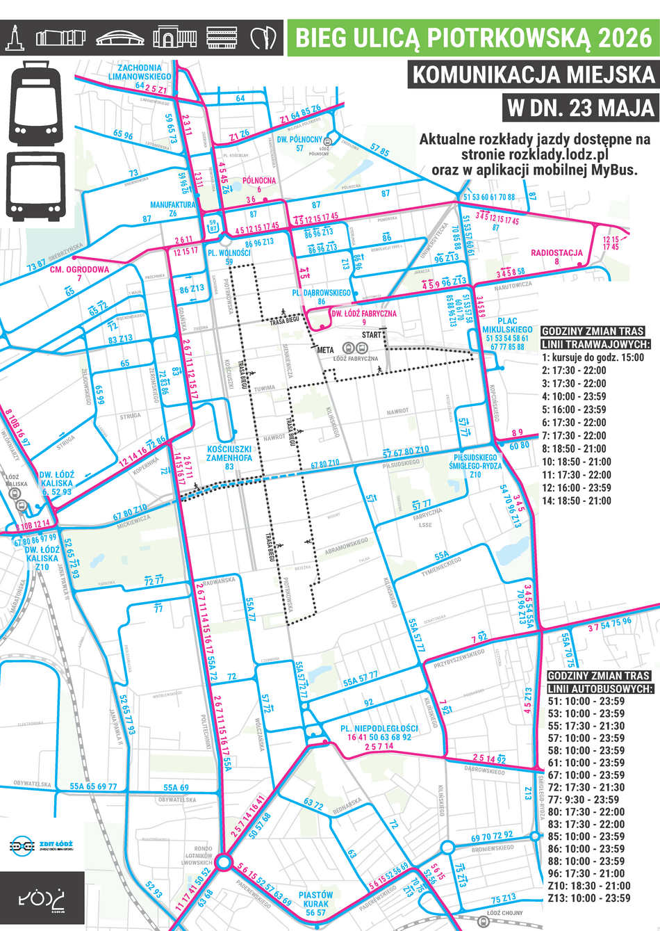 Rossmann Run 2026. Bieg Ulicą Piotrkowską, trasa, mapa, zmiany w ruchu i MPK Łódź