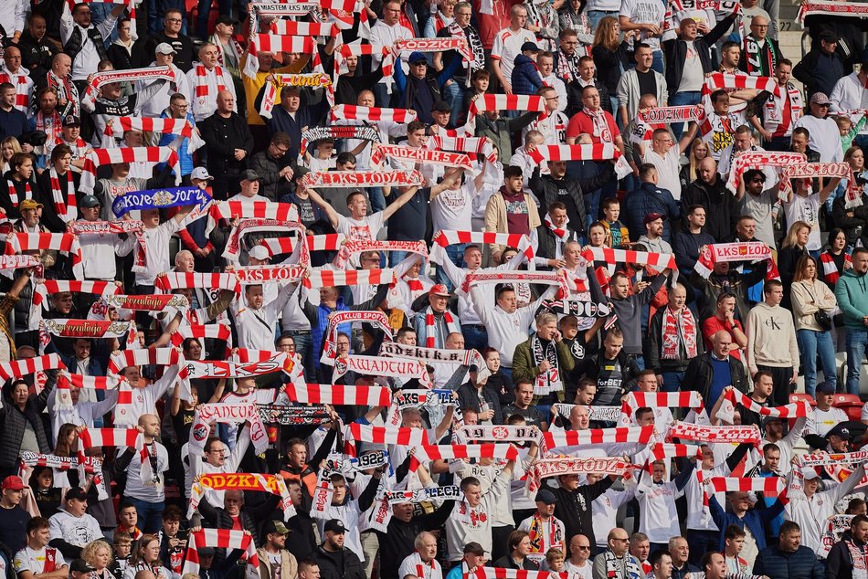 Kibice na meczu ŁKS Łódź - Arka Gdynia