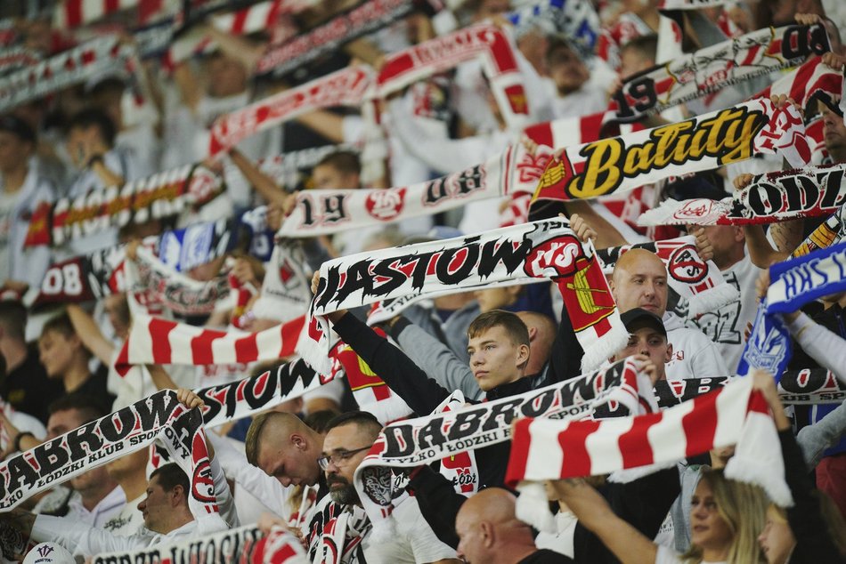 Kibice na meczu ŁKS Łódź - Jagiellonia Białystok