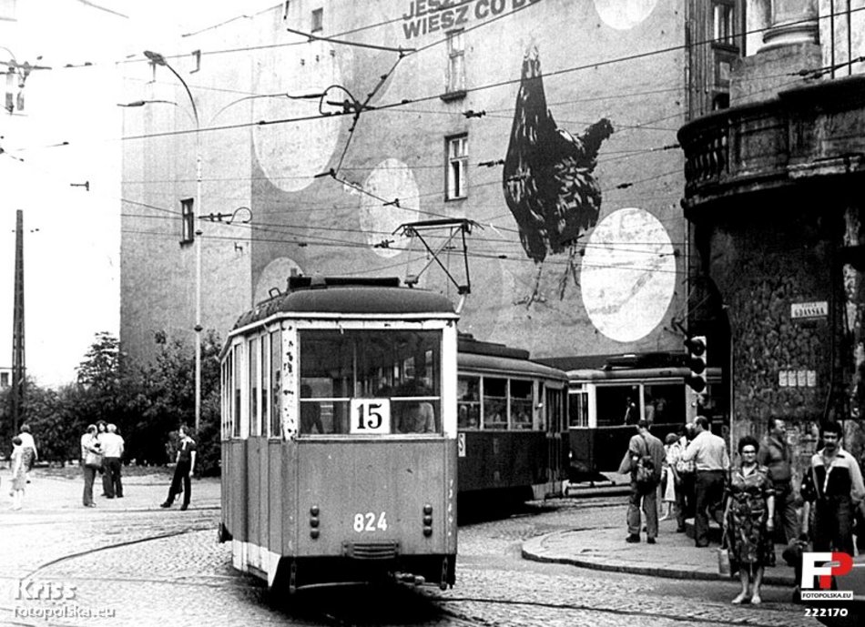 Łódź. Skrzyżowanie ulic Gdańskiej Legionów w Łodzi - lata 1975-1985
