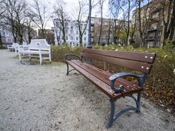 Park Sienkiewicza w Łodzi z nowymi ławkami