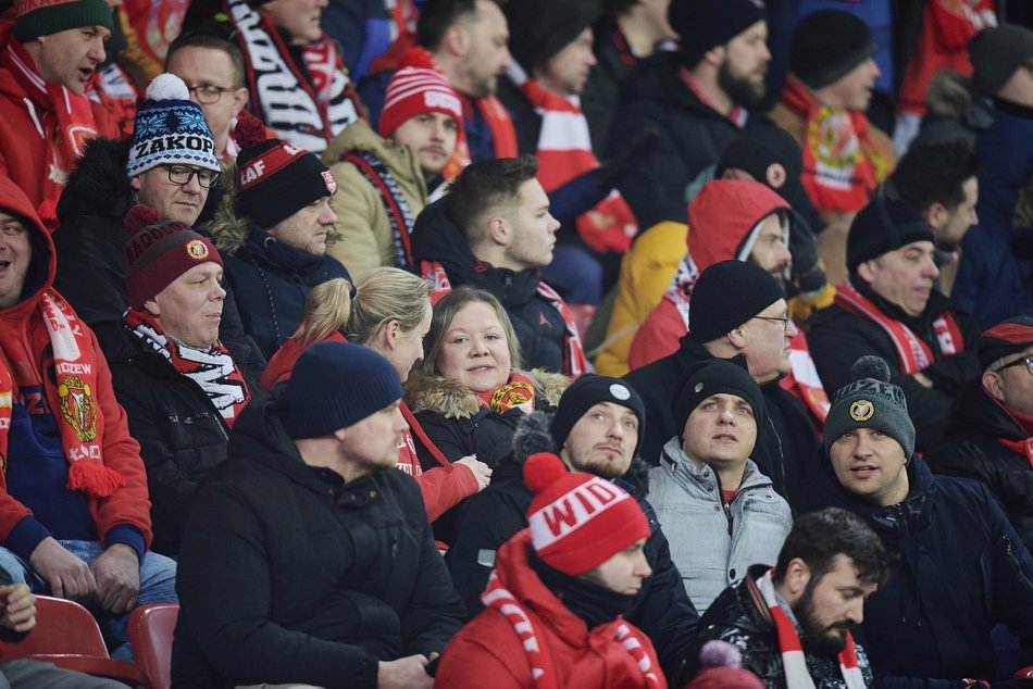 Kibice na meczu Widzewa Łódź - Pogoń Szczecin