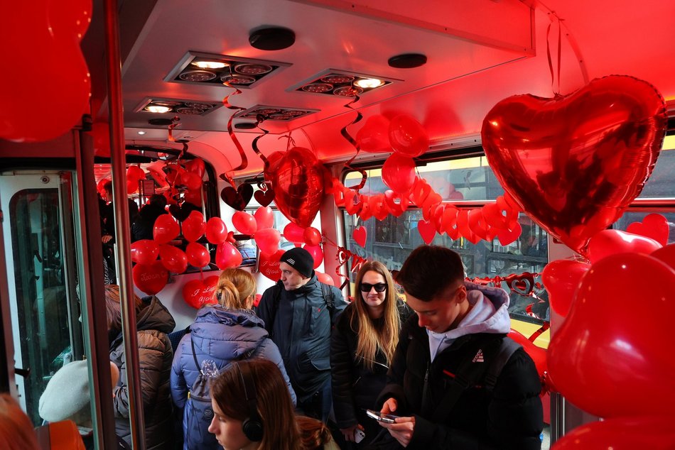Walentynkowy tramwaj w Łodzi