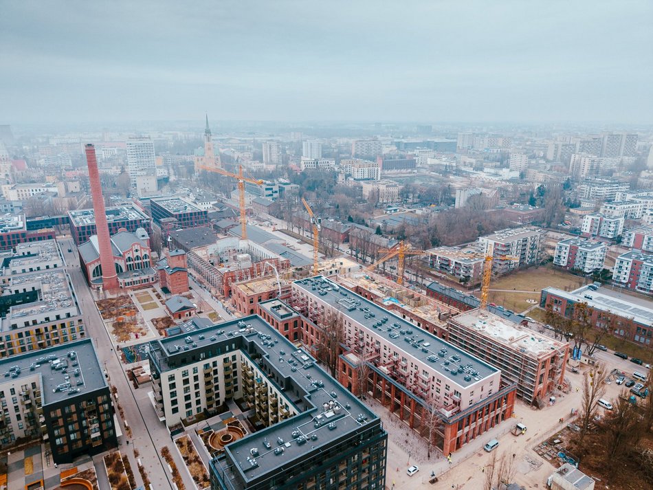 Łódź. Fuzja Łódź. Trwa wielka budowa 170 loftów w dawnej drukarni i 160 nowych mieszkań