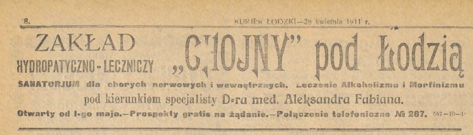 Łódź. Chojny w Łodzi leczniczym kurortem. Wiesz, że dawniej działał tam zakład hydropatii?